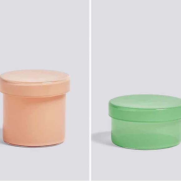 HAY Glass Bits & Bobs Storage Container, small, nude/peach color. - Picture 7 of 7